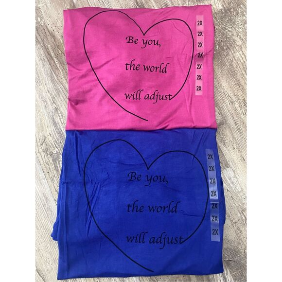 PSK Collective Pink & Blue Workout Athletic Shirts Set Of 2 Women’s Sz 2X - Picture 3 of 6